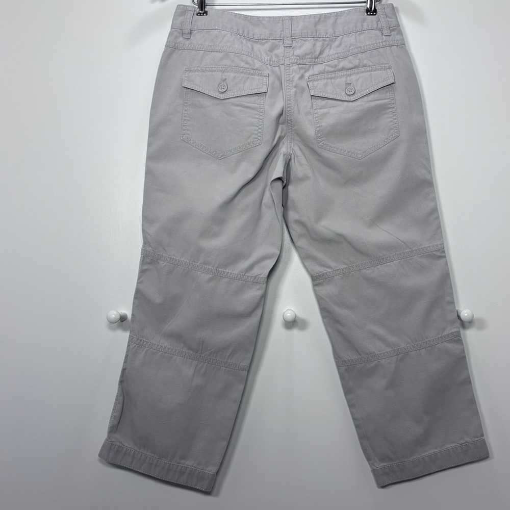 Loft Women's Gray Capri Cargo Pants Original Size 2 Cotton - Picture 3 of 6